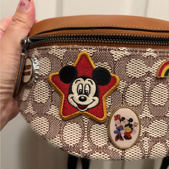 Coach Crossbody Bag with Disney Patches - Brown and Cream - Picture 4 of 15